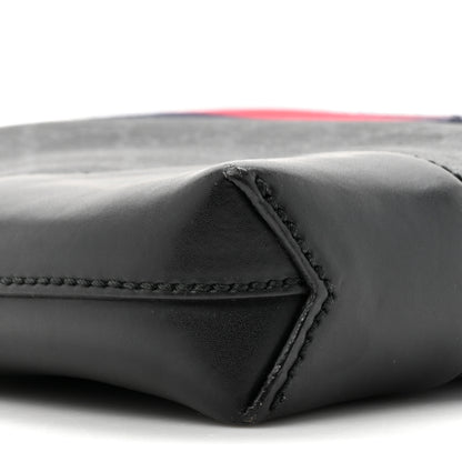 Gucci Soft GG Supreme Monogram Appia Calfskin Web East West Messenger Bag Black Grey 10 of 18