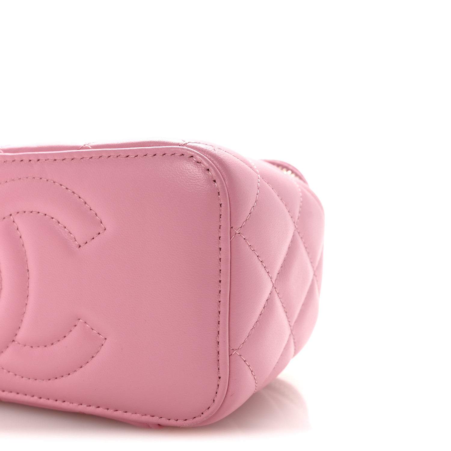 Chanel Lambskin Quilted Small Top Handle Vanity Case With Chain Pink 10 of 10