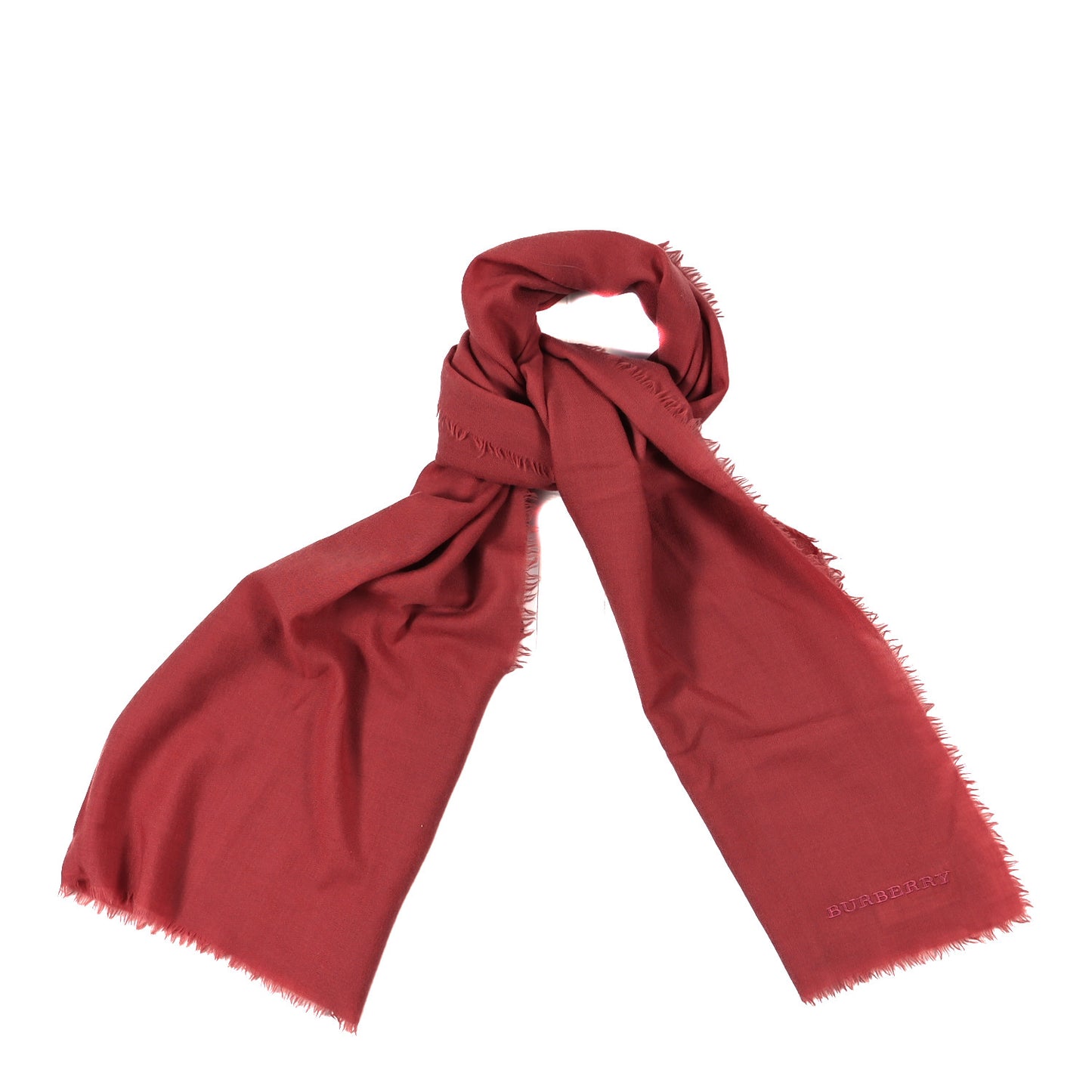 Cashmere Embroidered Fringe Scarf Fuchsia