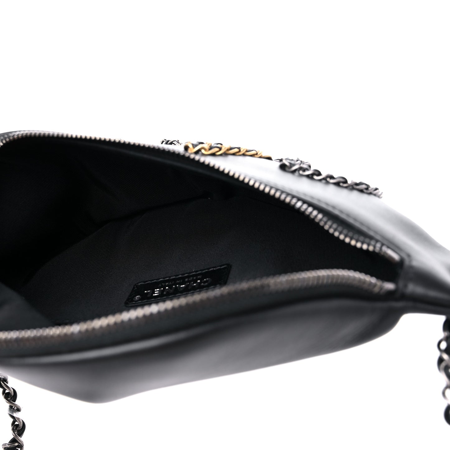 Calfskin Chain 20s Signe Waist Bag Black