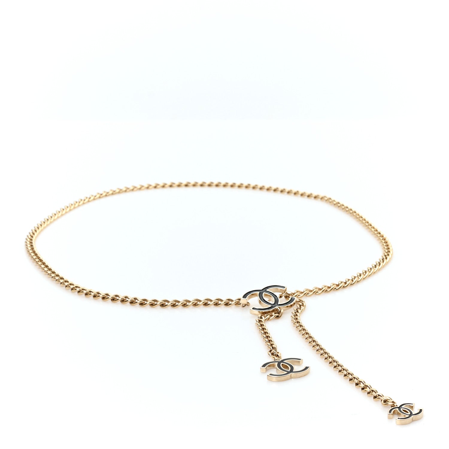 Chanel Enamel CC Chain Logo Belt Gold Black 1 of 4