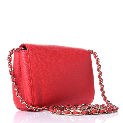 Mulberry Glossy Goatskin Mini Lily Flap Deep Pink 2 of 4