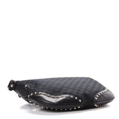 Gucci Monogram Web Studded Pelham Shoulder Bag Black 3 of 11