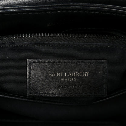 Saint Laurent Calfskin Y Quilted Monogram Monochrome Toy Loulou Crossbody Bag Black 7 of 12