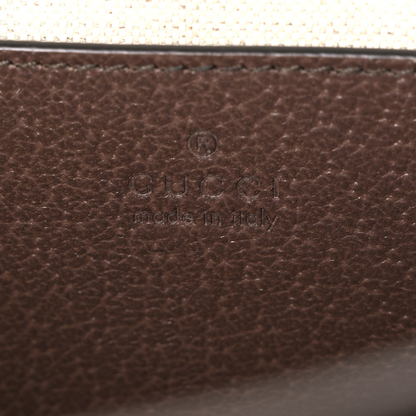 Monogram Jumbo GG Textured Dollar Calfskin Pouch Camel Ebony New Acero Camel Ebony New Acero