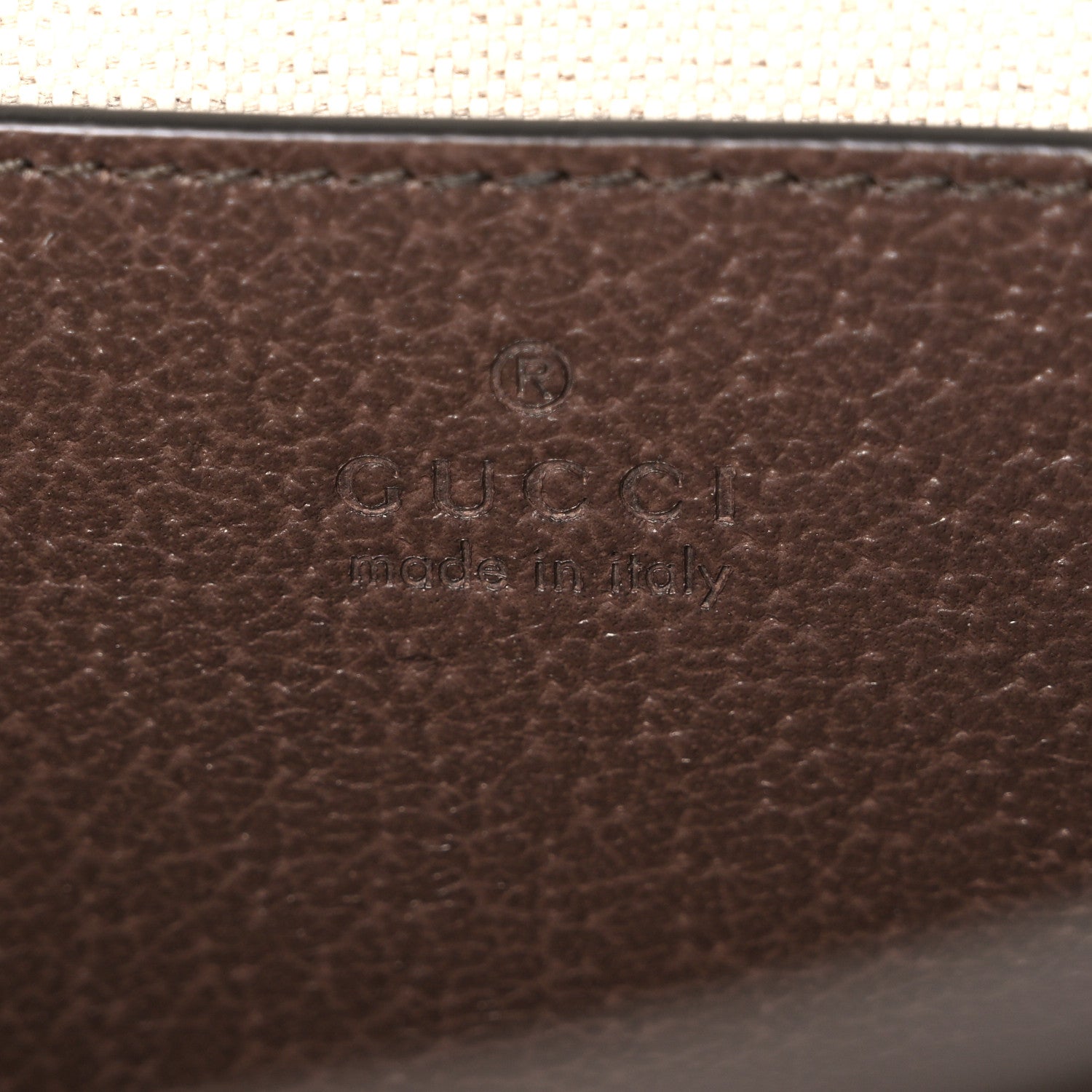 Gucci Monogram Jumbo GG Textured Dollar Calfskin Pouch Camel Ebony New Acero Camel Ebony New Acero 6 of 7