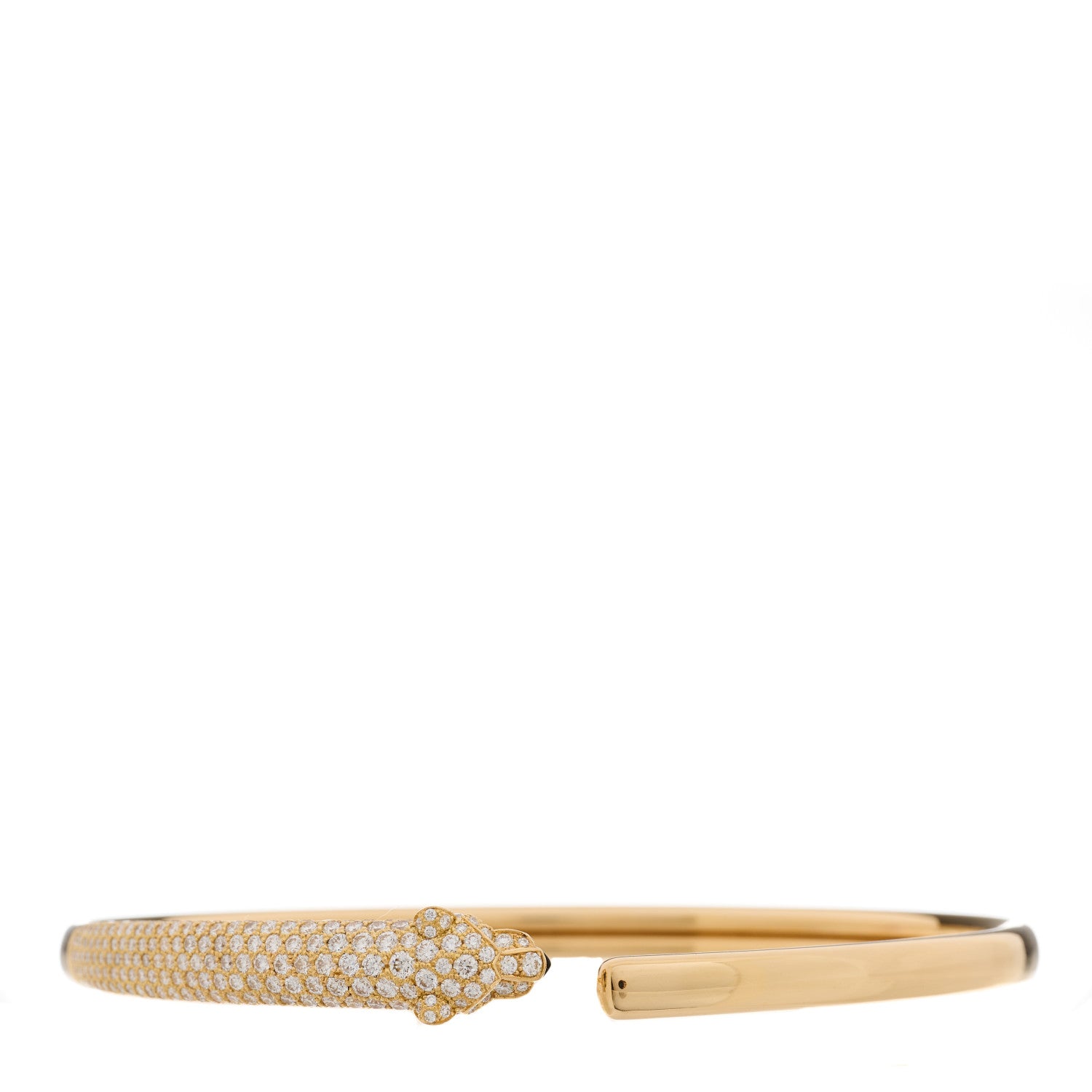 Cartier 18K Yellow Gold Diamond Emerald Black Onyx Panthere De Cartier Cuff Bracelet 20 2 of 6
