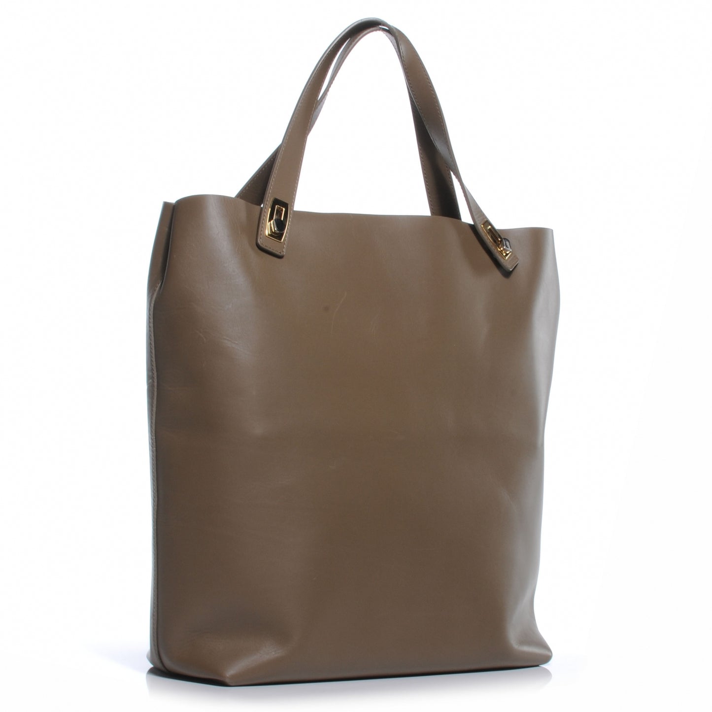 Calfskin Pocket Tote M Khaki and Black