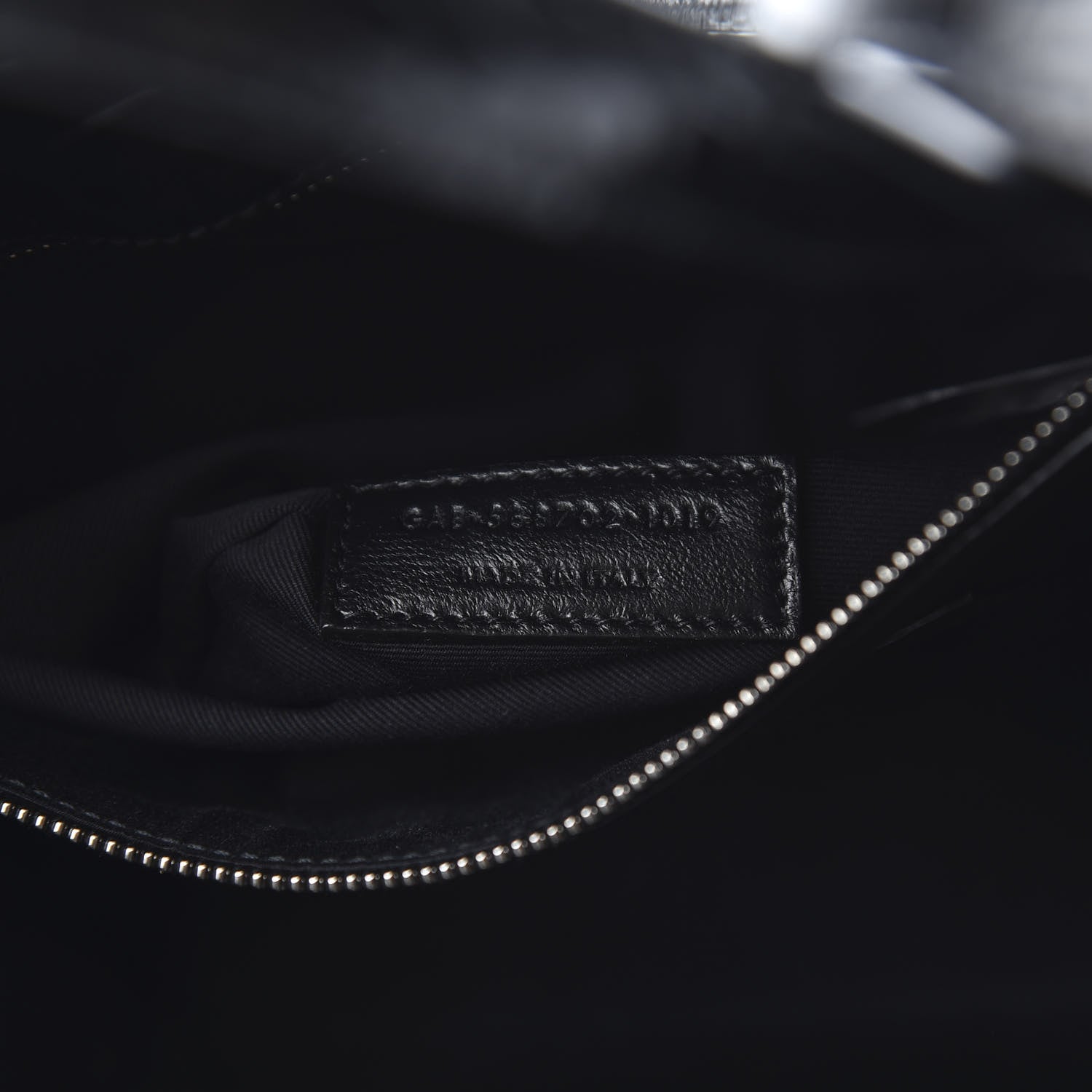 Saint Laurent Shiny Calfskin Crocodile Embossed Small Manhattan Shopper Tote Black 7 of 10