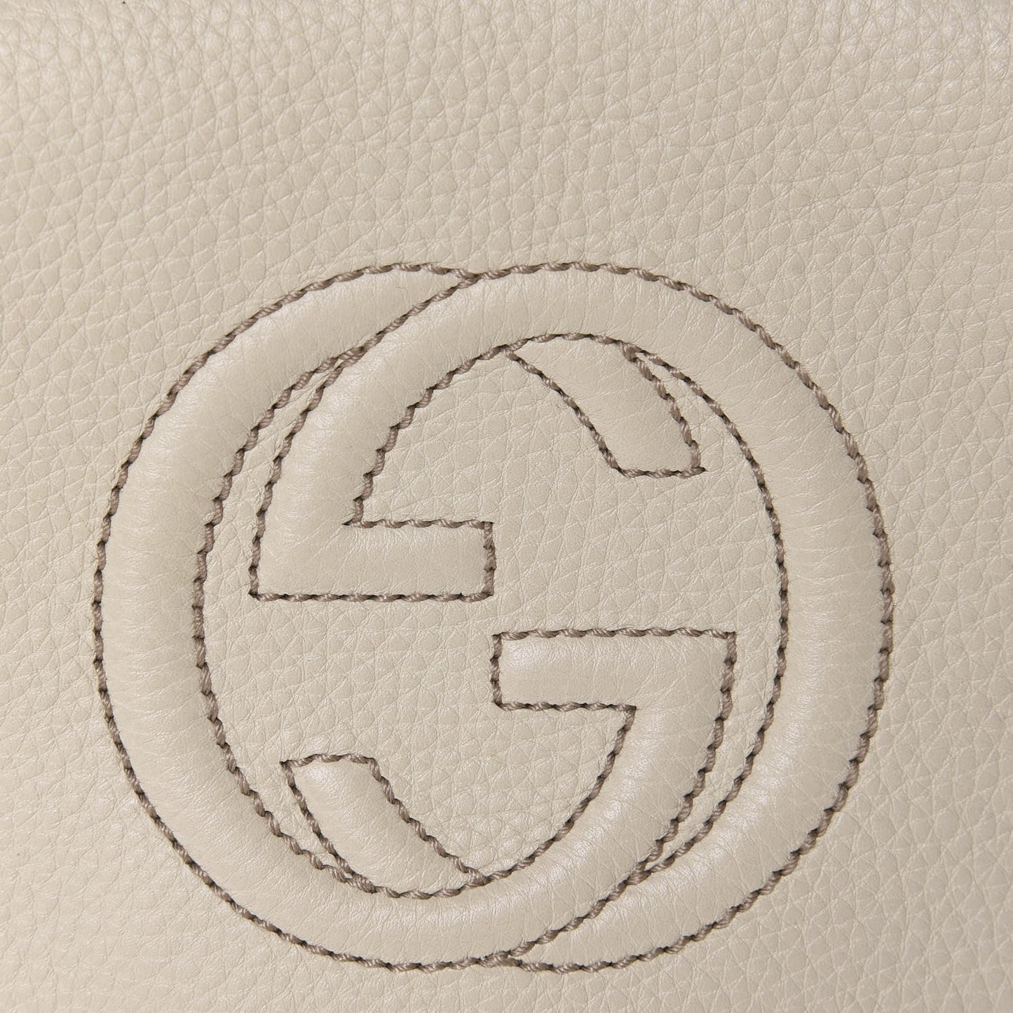 Pebbled Calfskin Small Soho Flap Crossbody Off White