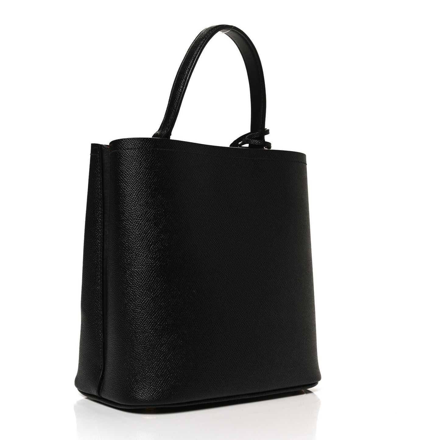 Saffiano Cuir Medium Panier Bucket Bag Black Fuoco