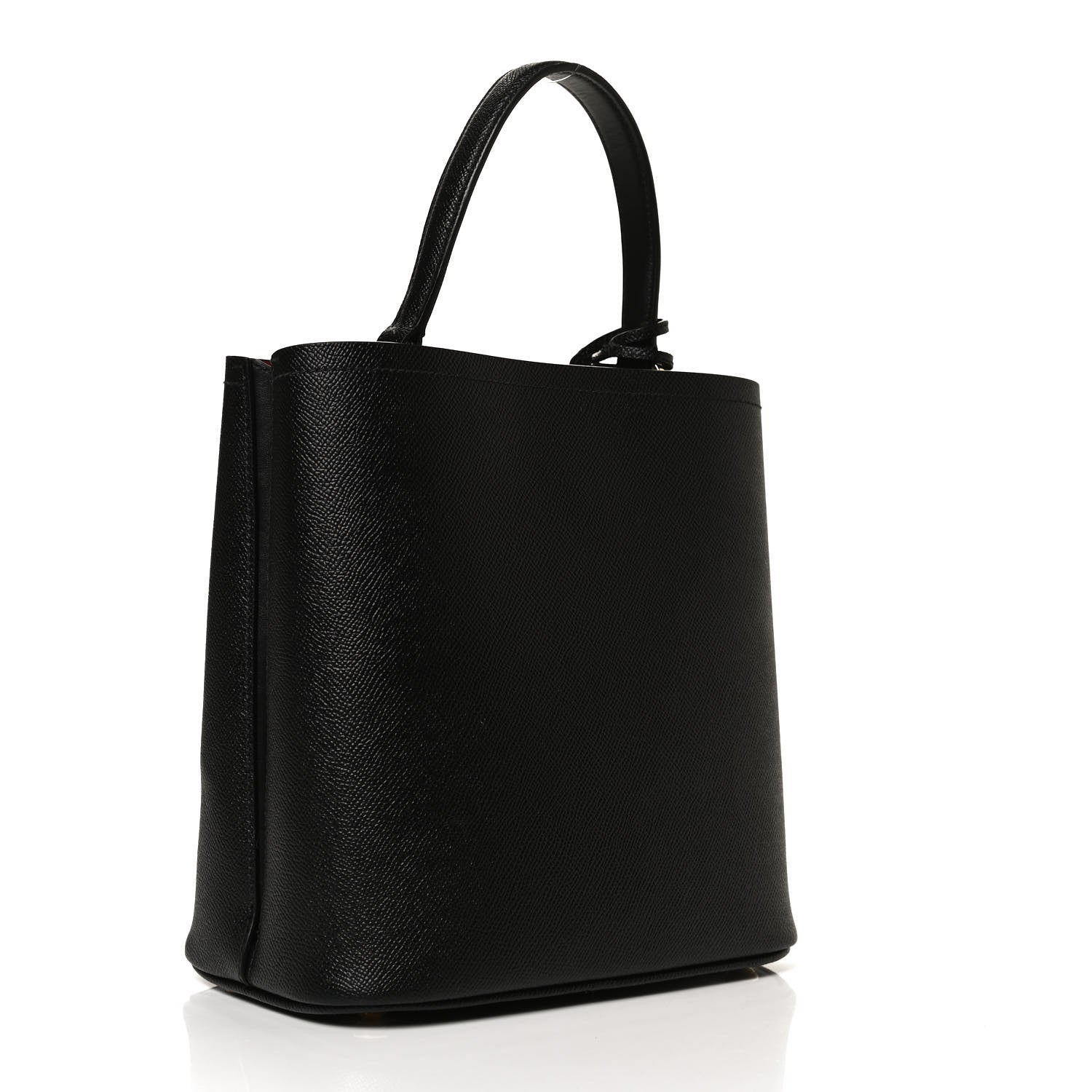 Prada Saffiano Cuir Medium Panier Bucket Bag Black Fuoco 2 of 9