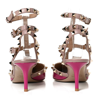 Valentino Garavani Patent Nappa Rockstud Ankle Strap 65mm Pumps 37.5 Fuxia Poudre 6 of 10
