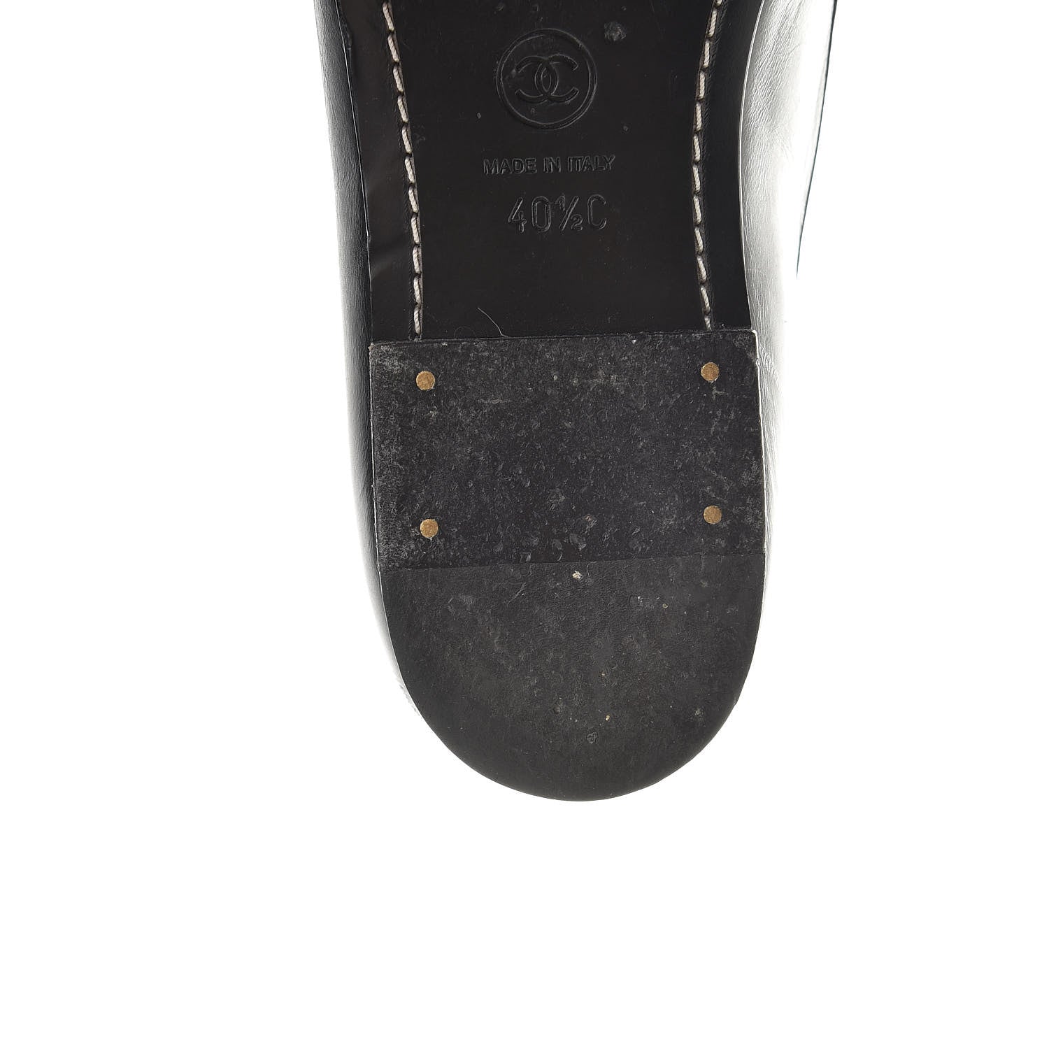 Chanel Calfskin Pearl CC Mocassin Loafers 40.5 Black 14 of 17