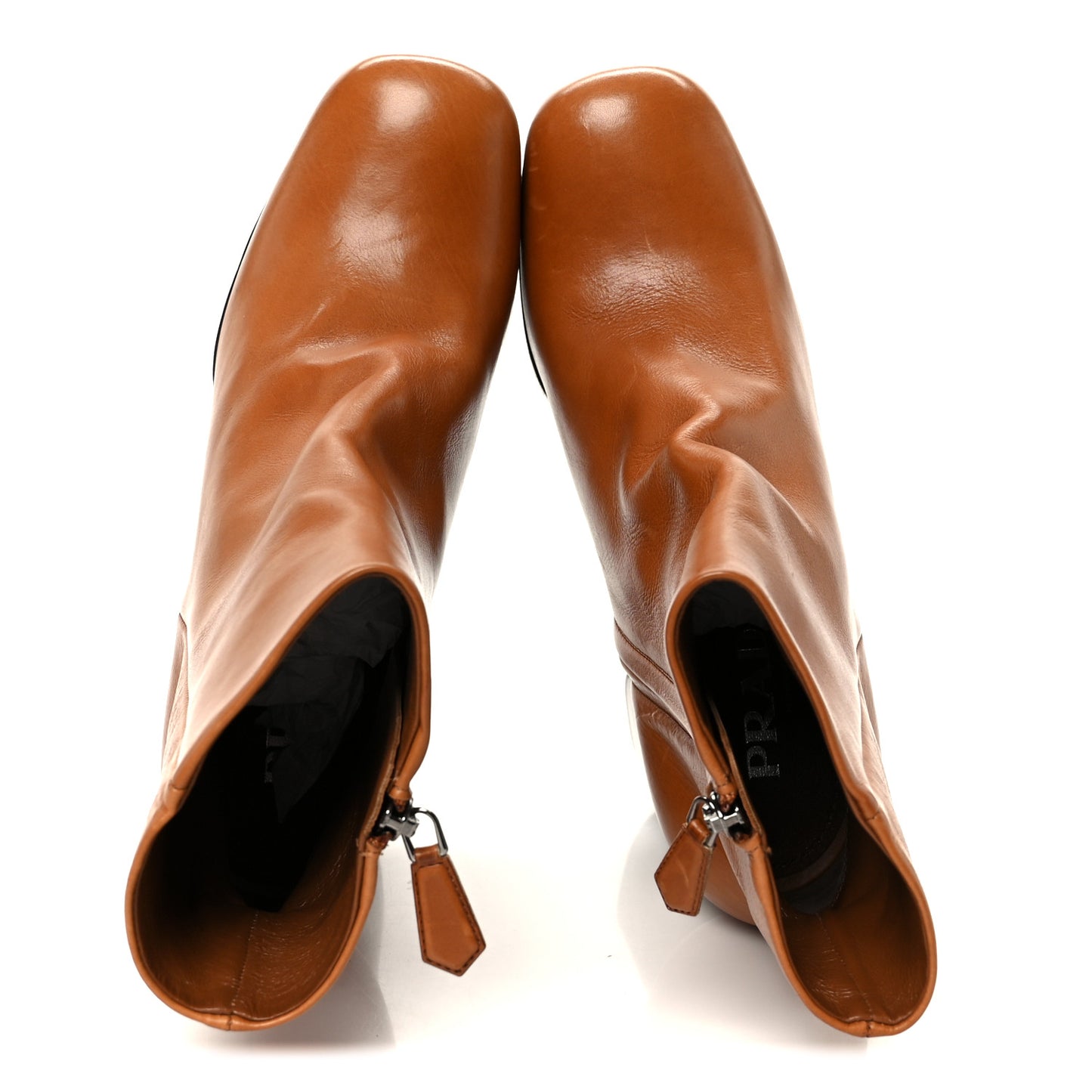 Vitello Platform Ankle Booties 37.5 Cognac