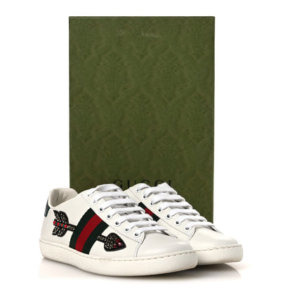 Gucci Calfskin Web Studded Womens Arrow Ace Sneakers 35.5 White 13 of 13