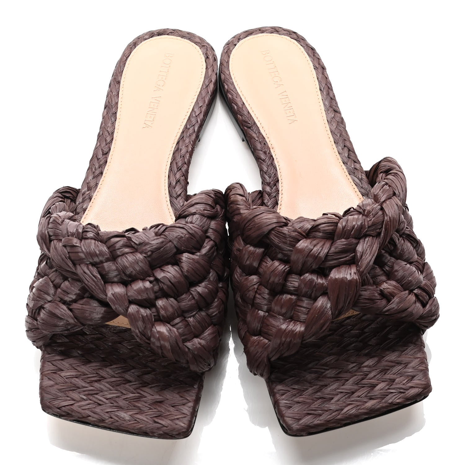Bottega Veneta Raffia Twisted Intrecciato Stretch Flat Sandals 38 Bitter Chocolate 5 of 10