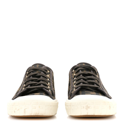 Fendi Fabric Jacquard FF Womens Domino Low Top Sneakers 40 Tobacco 3 of 8
