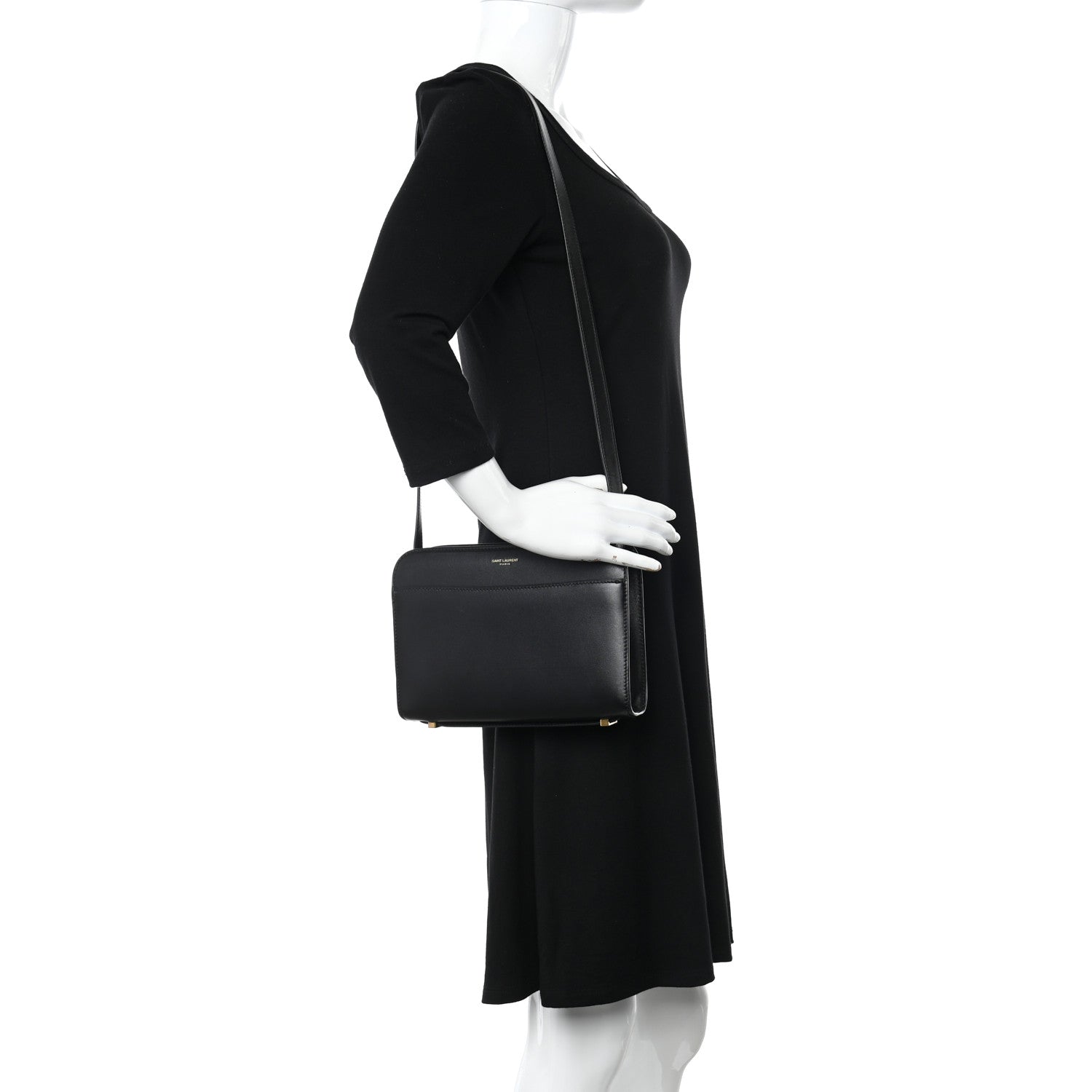 Saint Laurent Calfskin Reverse Satchel Black 2 of 12