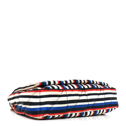 Saint Laurent Silk Striped Monogram Medium Jamie Blue Multicolor 3 of 9