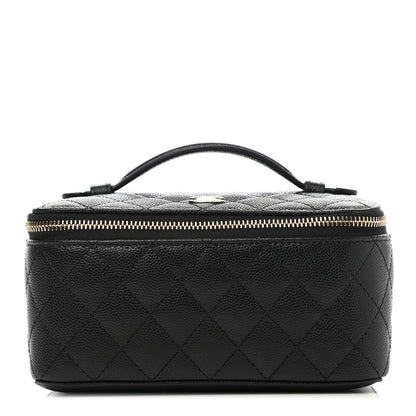 Chanel Caviar Quilted Top Handle Jewelry Case Black 1 of 12