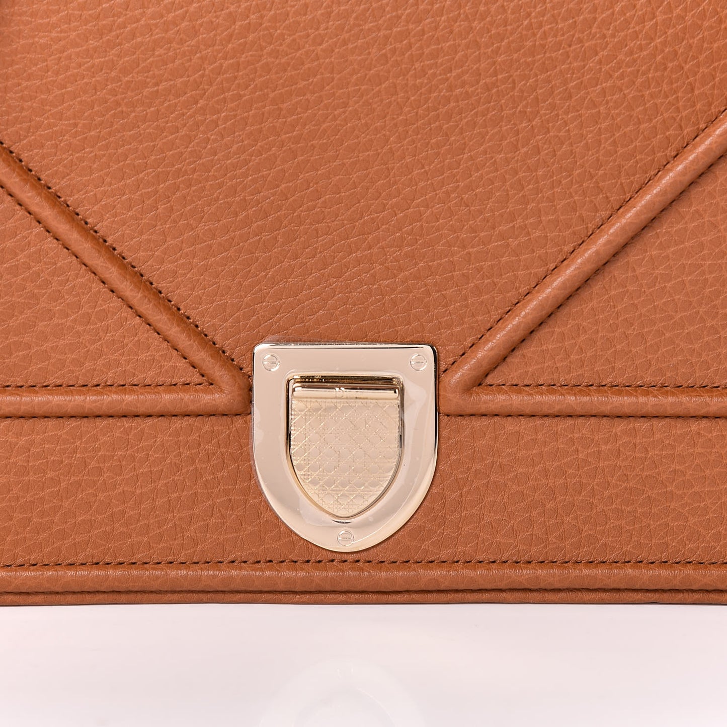 Grained Calfskin Medium Diorama Flap Bag Brown