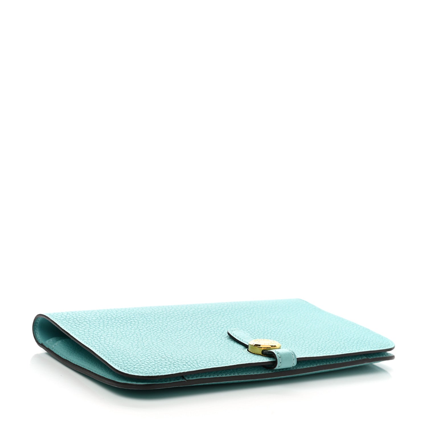 Hermes Taurillon Clemence Dogon Duo Wallet Blue Atoll 5 of 9