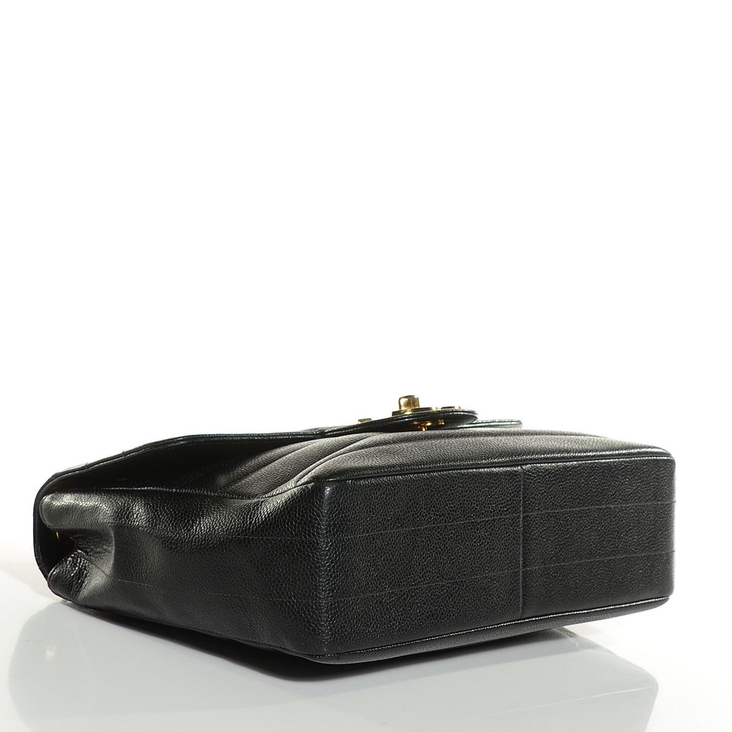 Caviar Horizontal Quilt Jumbo Flap Black