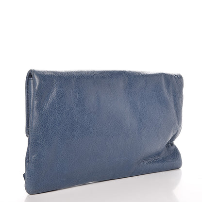 Balenciaga Agneau Giant 21 Gold Hardware Envelope Clutch Bleu Bleu 3 of 8