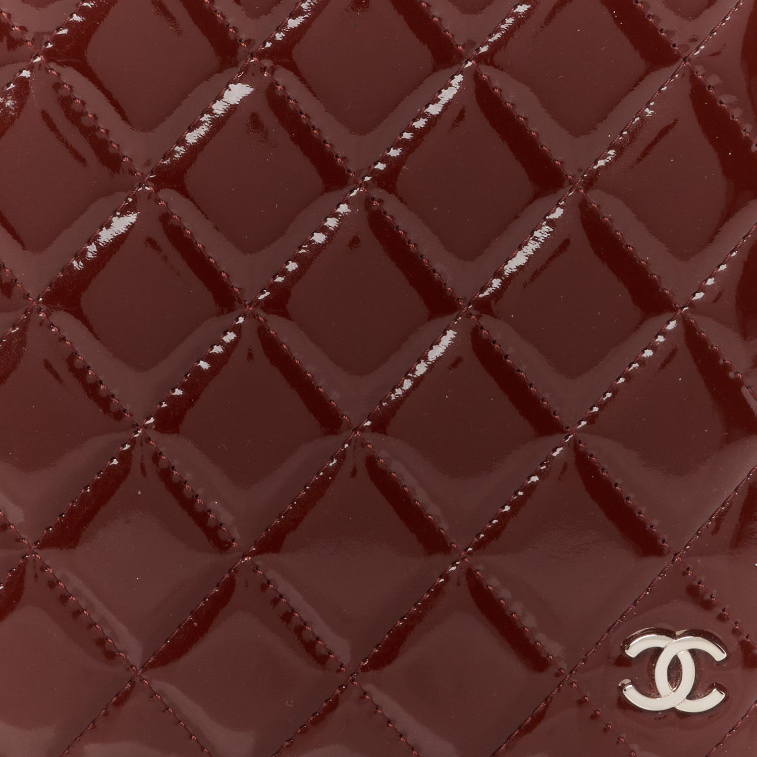 Chanel Patent Quilted Large Zip Around Agenda Red 10 of 10