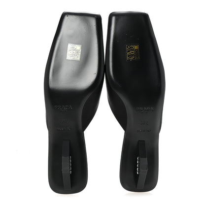 Prada Satin Modellerie Mules 38.5 Black 6 of 9