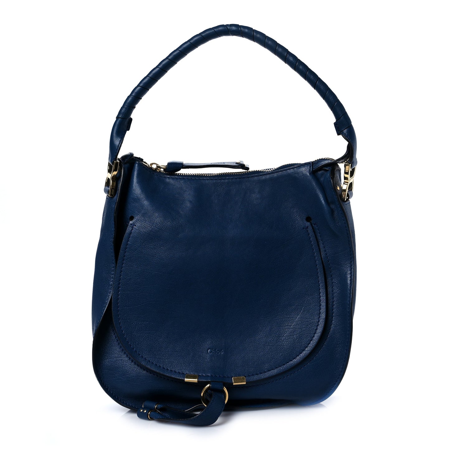 Calfskin Medium Marcie Nude Hobo Blue Velvet