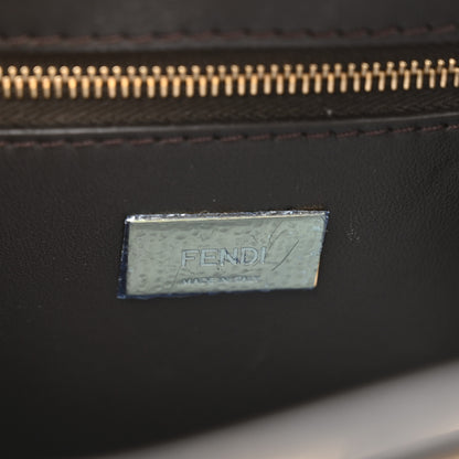 Fendi Vitello King Beaded Zucca Mini Peekaboo Iconic Satchel Mogano Panna Ebano 7 of 11