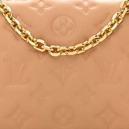 Louis Vuitton Lambskin Embossed Monogram Pochette Coussin Camel 7 of 11