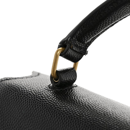 Saint Laurent Grain de Poudre Mini Classic Monogram Cassandra Top Handle Black 12 of 13