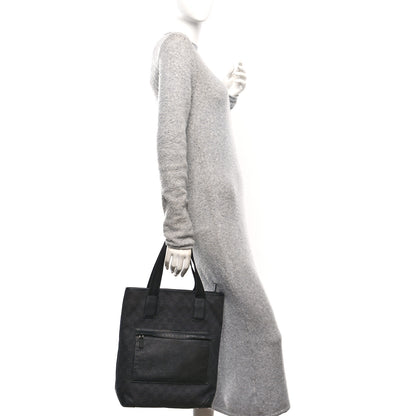 Gucci Denim Monogram Tote Bag Black 2 of 12