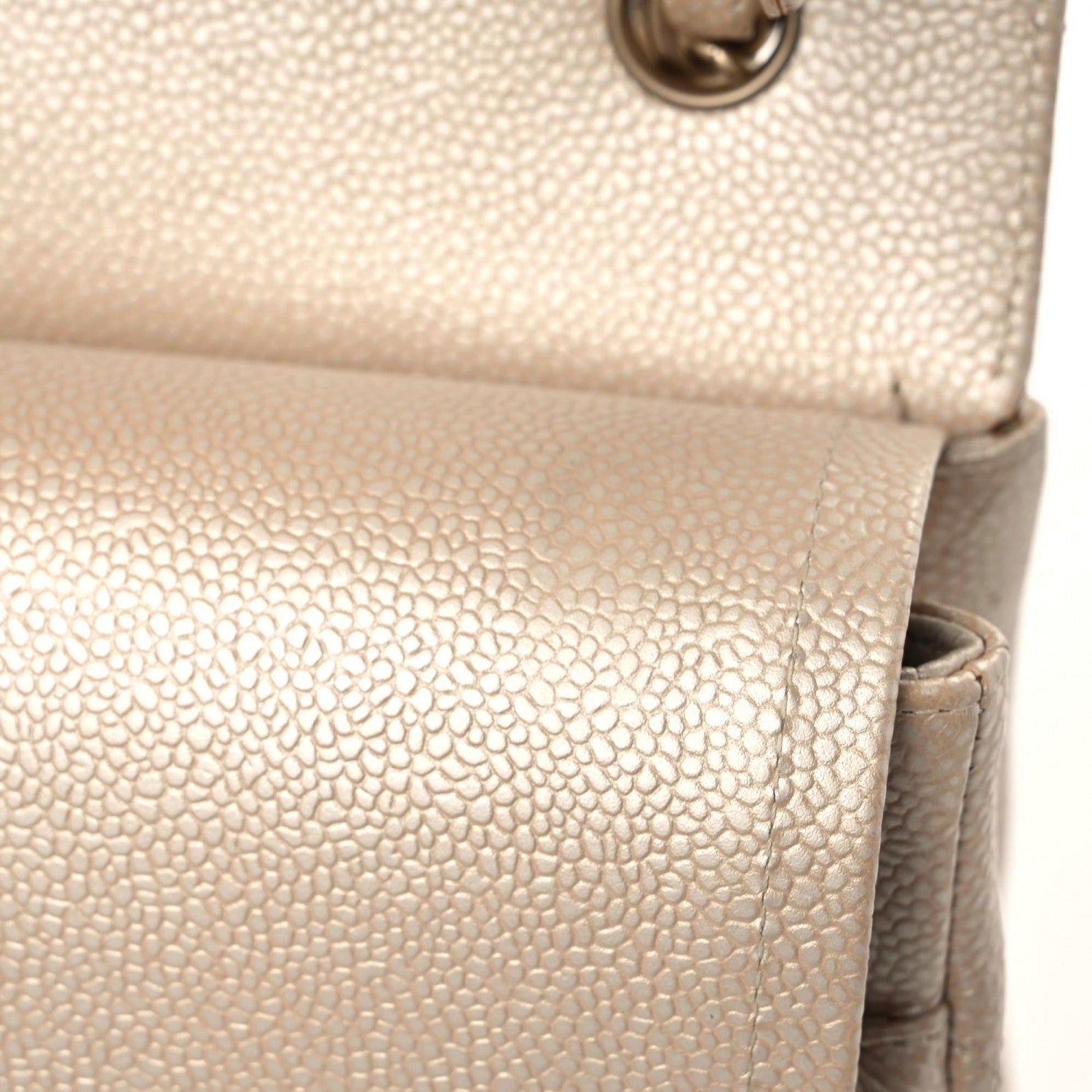 Chanel Iridescent Caviar Quilted Jumbo Double Flap Beige 15 of 16