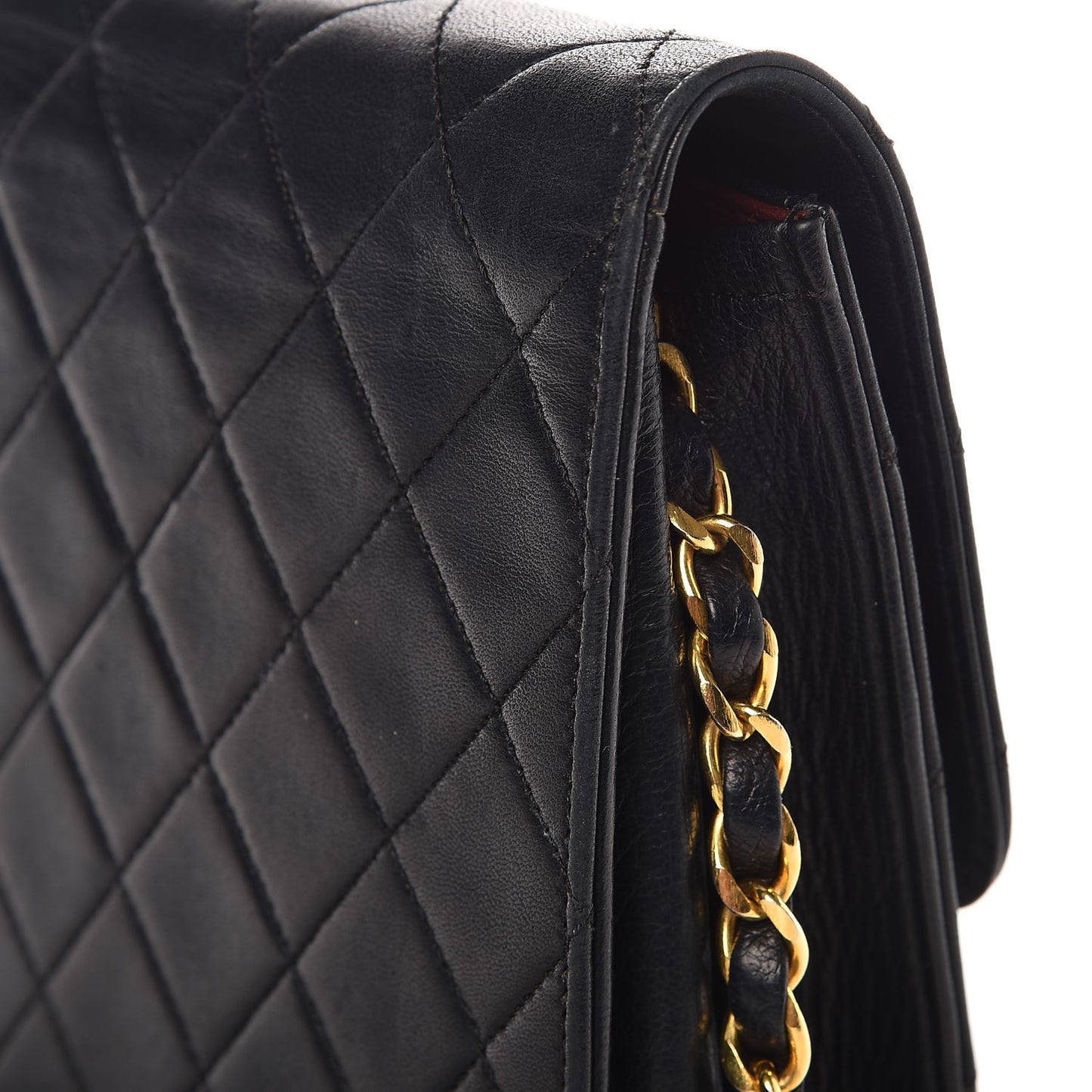 Lambskin Quilted Medium Single Flap Black