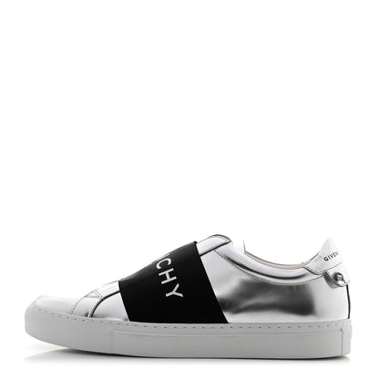 Givenchy Calfskin Band Logo Womens Urban Street Sneakers 38 Silvery 1 of 9