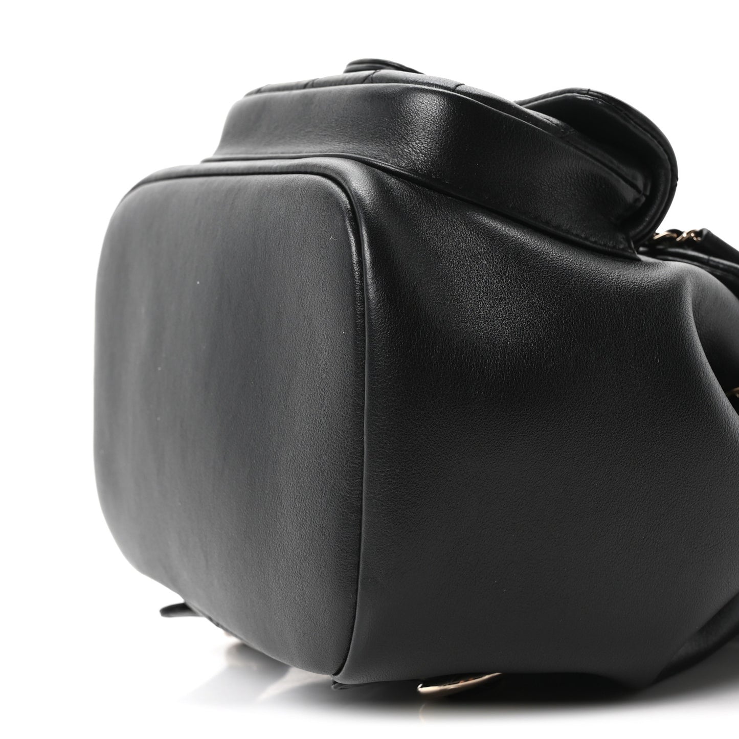 Lambskin Quilted Small Duma Drawstring Backpack Black