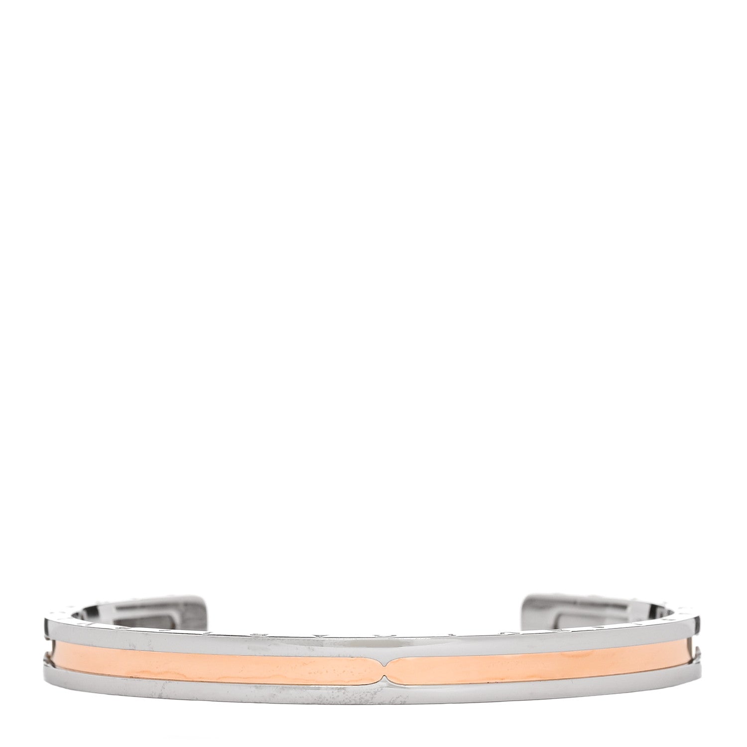 Bulgari 18K Rose Gold Stainless Steel B.Zero1 Cuff Bracelet S 1 of 4