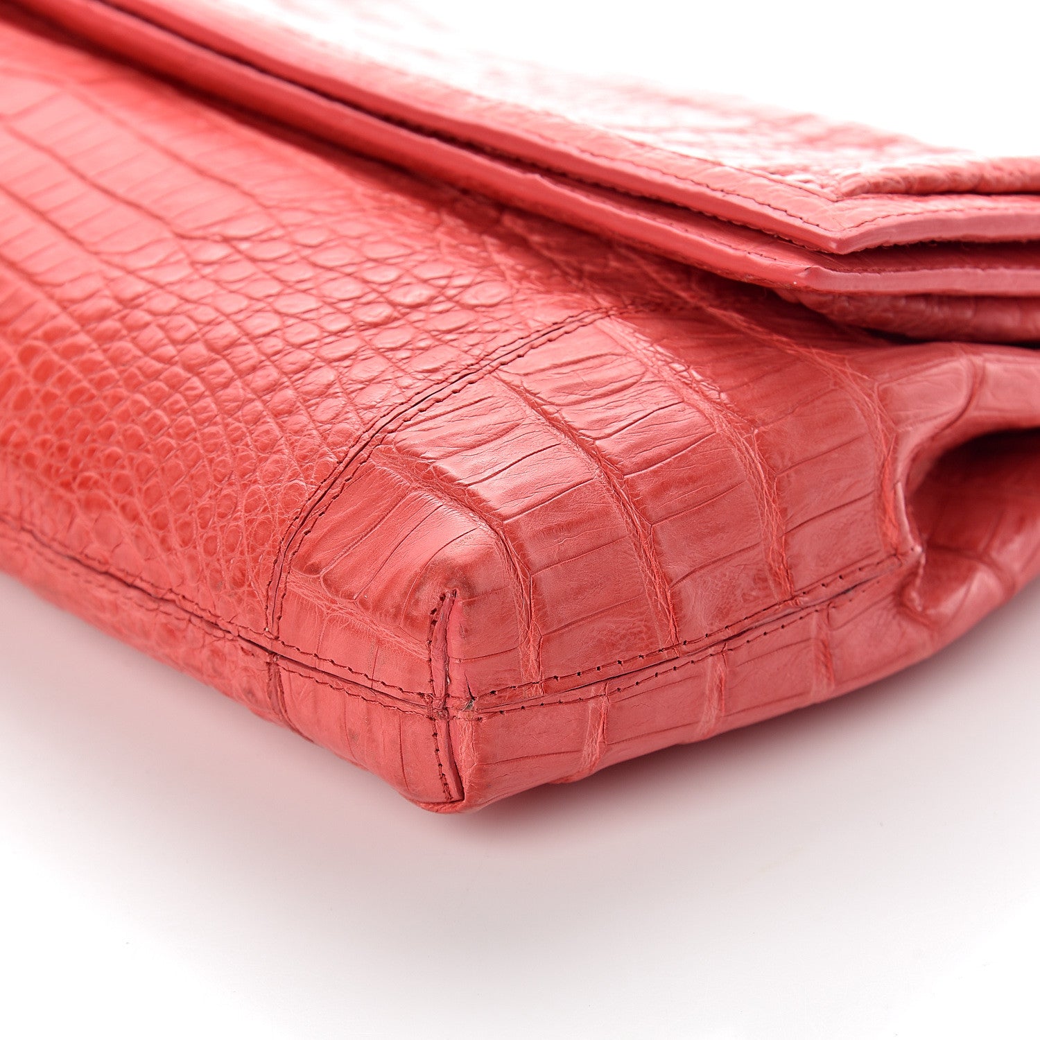 Nancy Gonzalez Crocodile Foldover Clutch Red 7 of 7