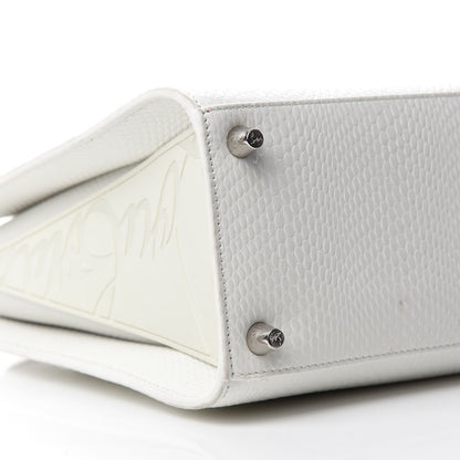 Christian Louboutin Calfskin Lizard Embossed Medium Paloma White 6 of 15