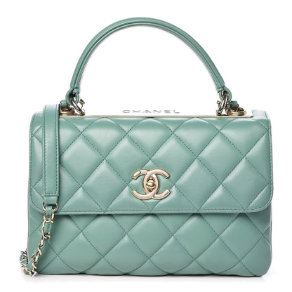 Chanel Lambskin Quilted Small Trendy CC Flap Dual Handle Bag Light Green 1 of 12