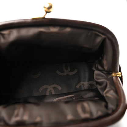 Chanel Velvet Kiss Lock Clutch Brown 5 of 13