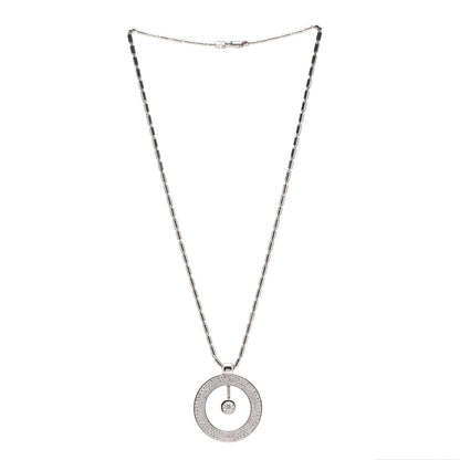 Roberto Coin 18K White Gold Diamond Large Cento O Pendant Necklace 3 of 6