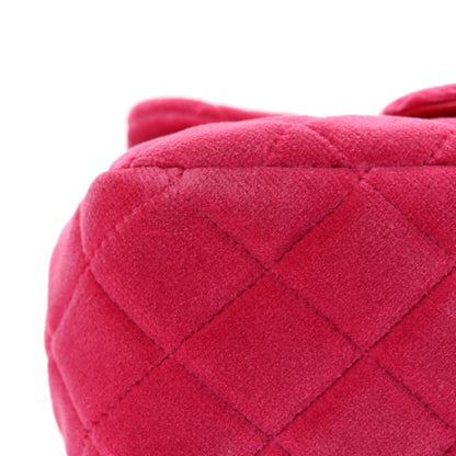 Chanel Velvet Quilted Mini Square Pearl Crush Flap Fuchsia 12 of 15