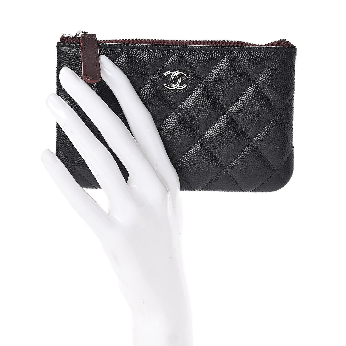 Caviar Quilted Small Cosmetic Case Black