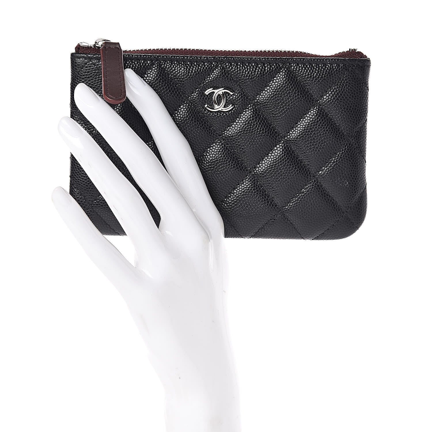 Chanel Caviar Quilted Small Cosmetic Case Black 2 of 8