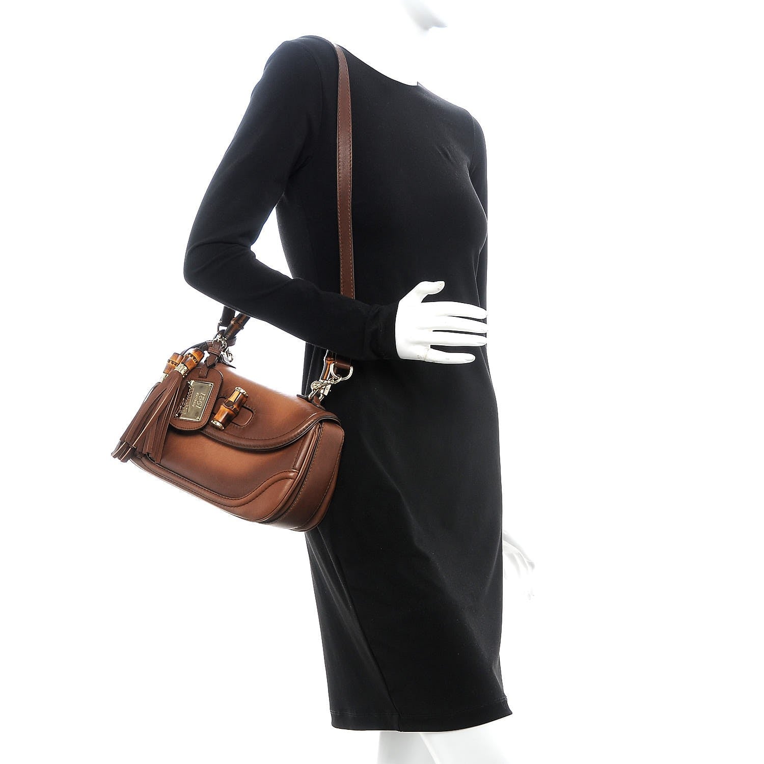 Gucci Calfskin Small New Bamboo Top Handle Bag Brown 2 of 19